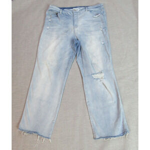 Soundstyle Jeans Womens Size 16 Blue Denim Distressed Straight Leg Grunge Punk